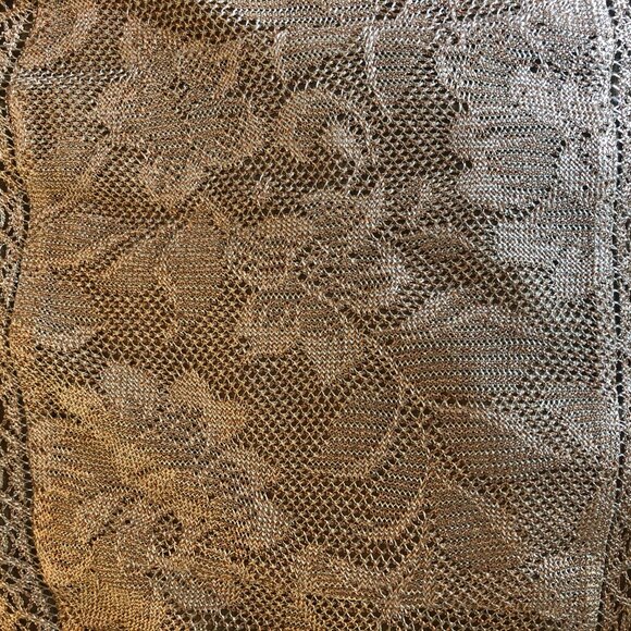 DAMIANOU 3 PIECE LACE SHIMMERY LONG DRESS WORN ONCE MOTHER OF BRIDE CHAMPAGNE - Picture 12 of 16